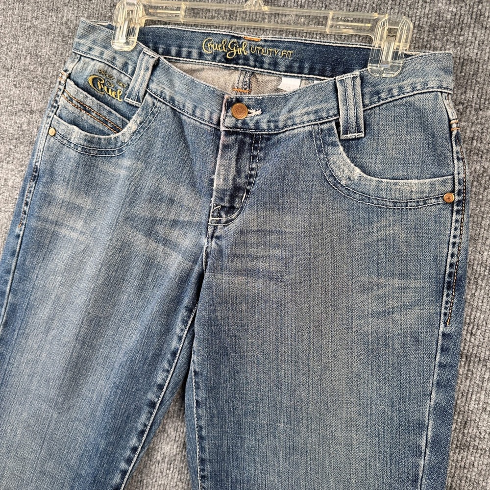 Cruel Girl Relaxed Fit Jeans Womens Size 5 Long Medium Wash Distressed